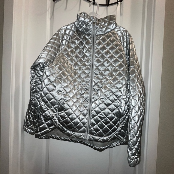 Athleta Whisper Featherless Metallic women’s jacket - Picture 1 of 4